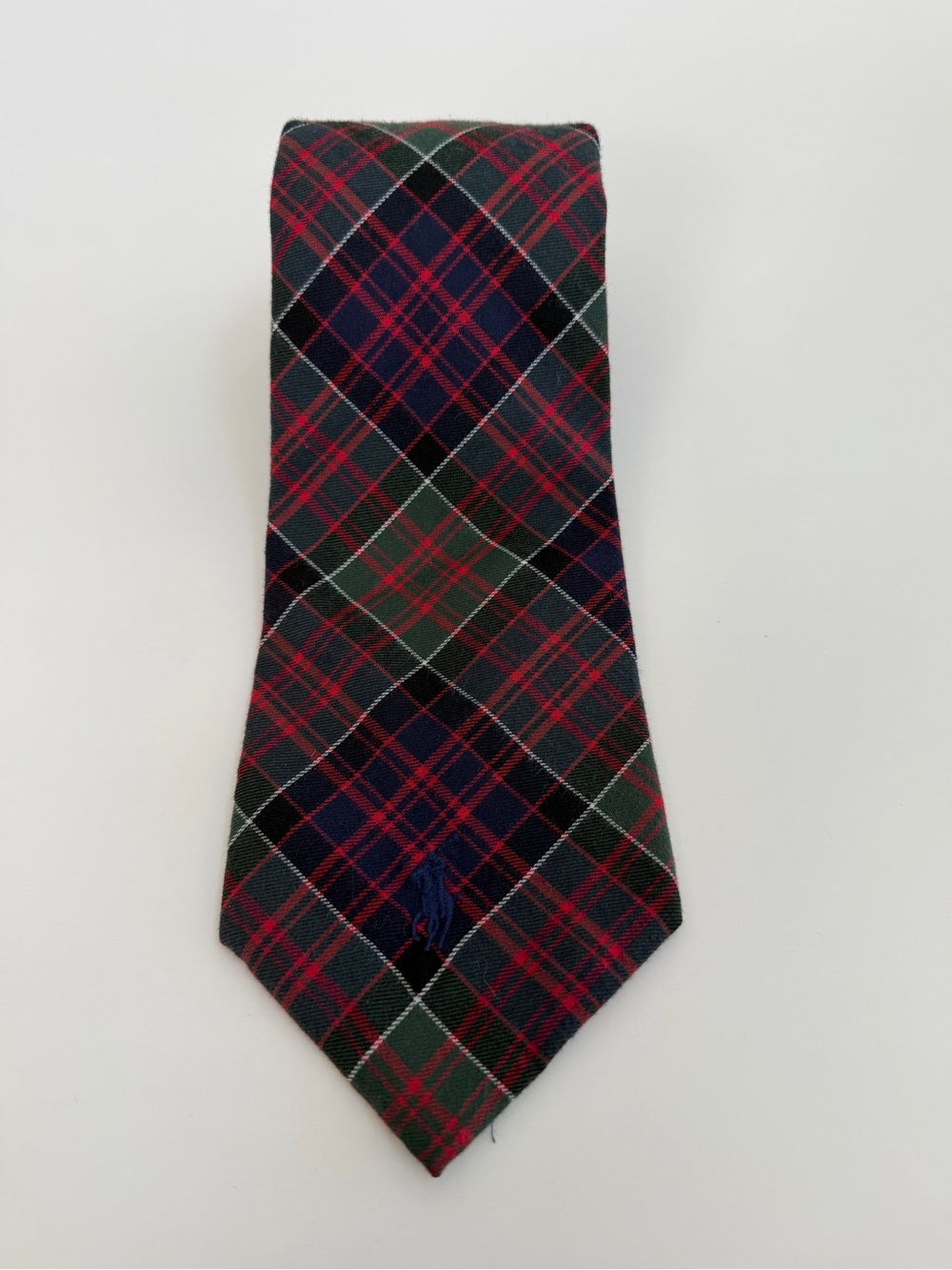 Vtg Polo Ralph Lauren Tartan Tie Plaid 100% Cotton Pony Preppy Handmade in USA - Picture 2 of 8